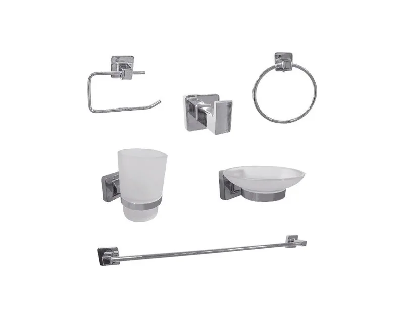 ACCESORIOS DE BAÑOS 6 PIEZAS LUCCA CROMO COD. 21LC0000107