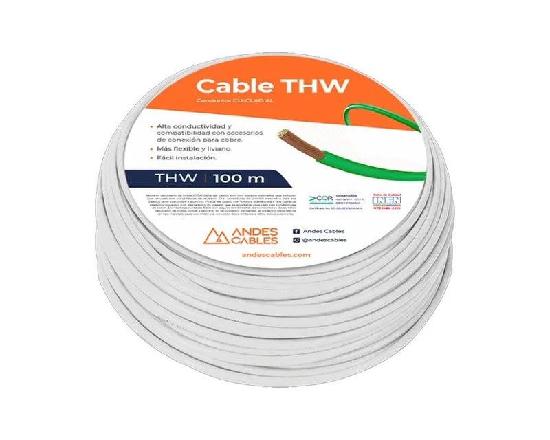 ROLLO CABLE FLEXIBLE THW 16 AWG BLANCO 100MTS ANDES CABLES 0046845